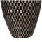 24" Black Mother of Pearl Handmade Geometric Mosaic Inspired Thin Vase